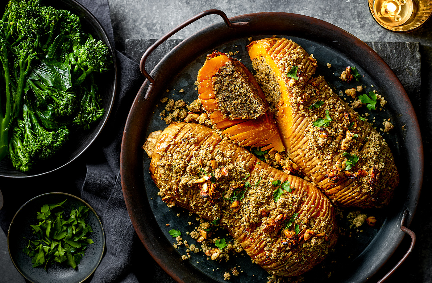 Stuffed hasselback squash recipe