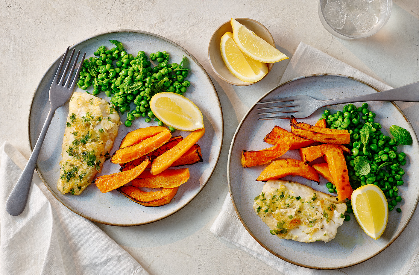 Herby fish and butternut squash 'fries' recipe
