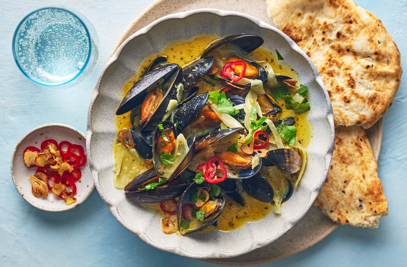 Indian-spiced mussels recipe