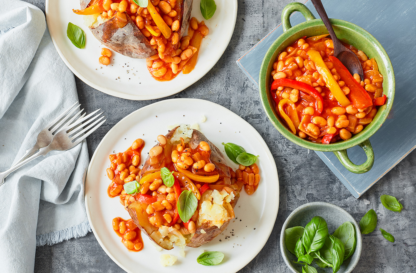 Homemade smoky beans and potatoes recipe