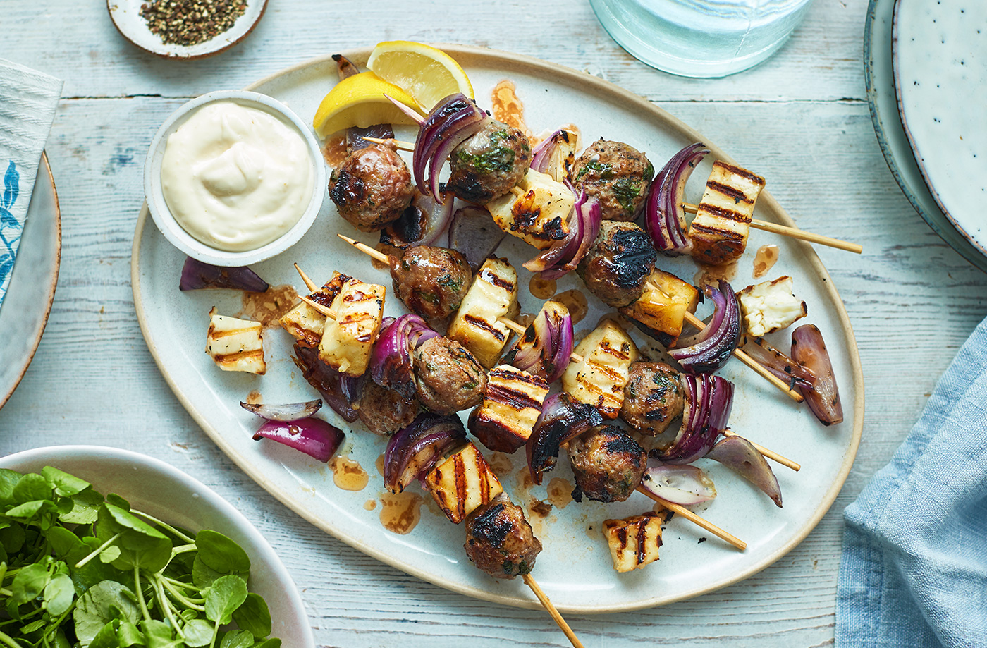 Lamb and halloumi kebabs  recipe
