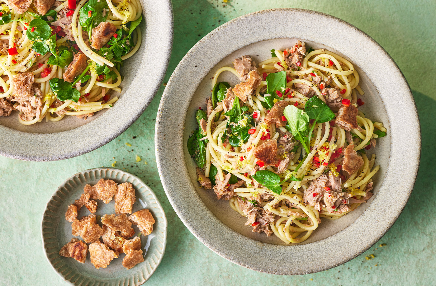 Lemon, chilli and tuna spaghetti recipe
