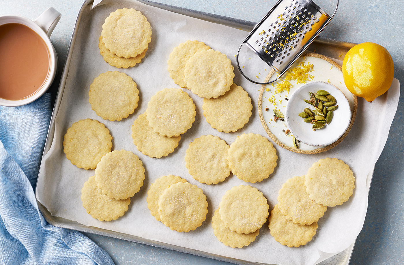 Lemon and cardamom shortbread recipe