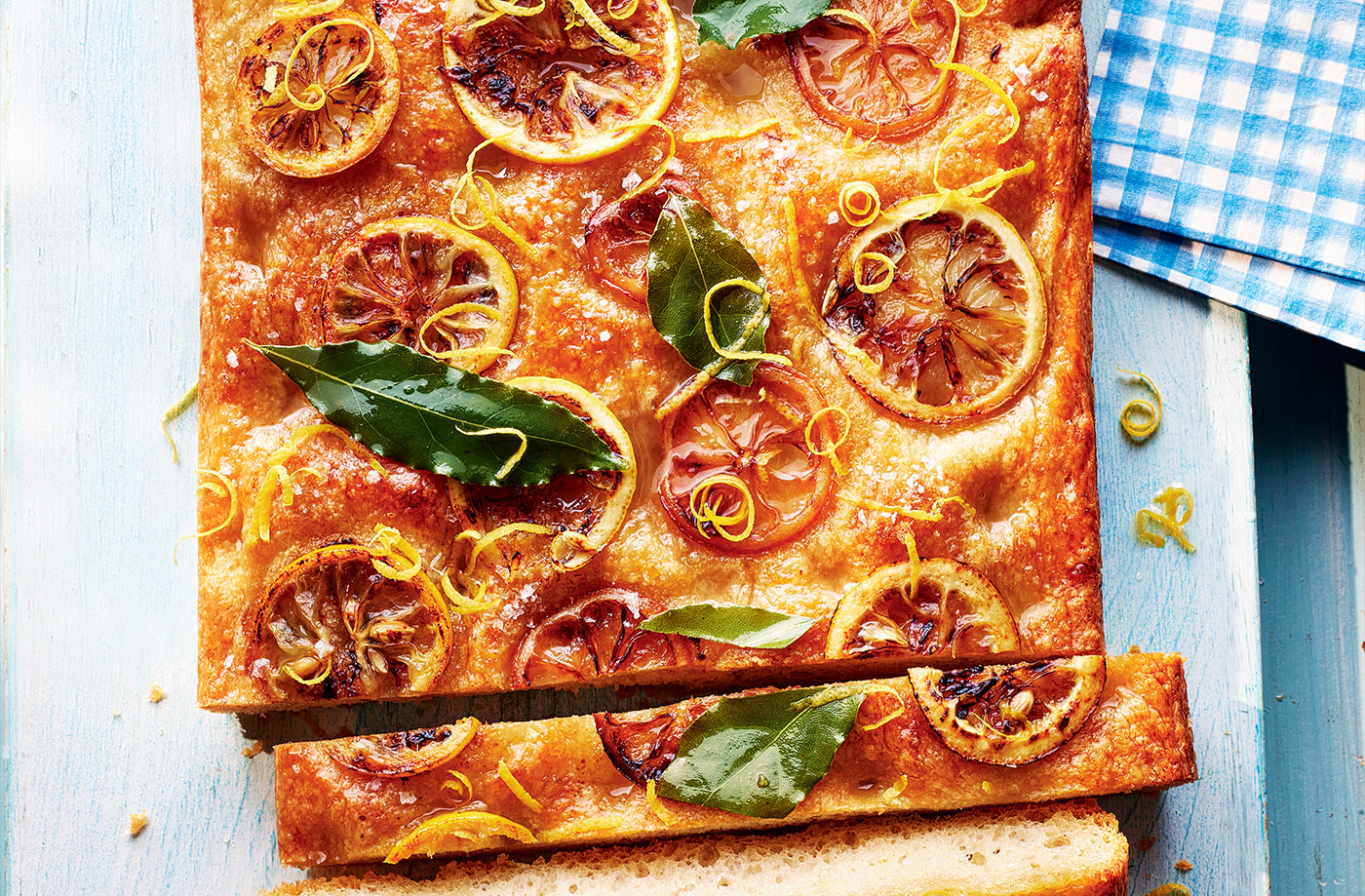 Lemon and bay sweet focaccia recipe