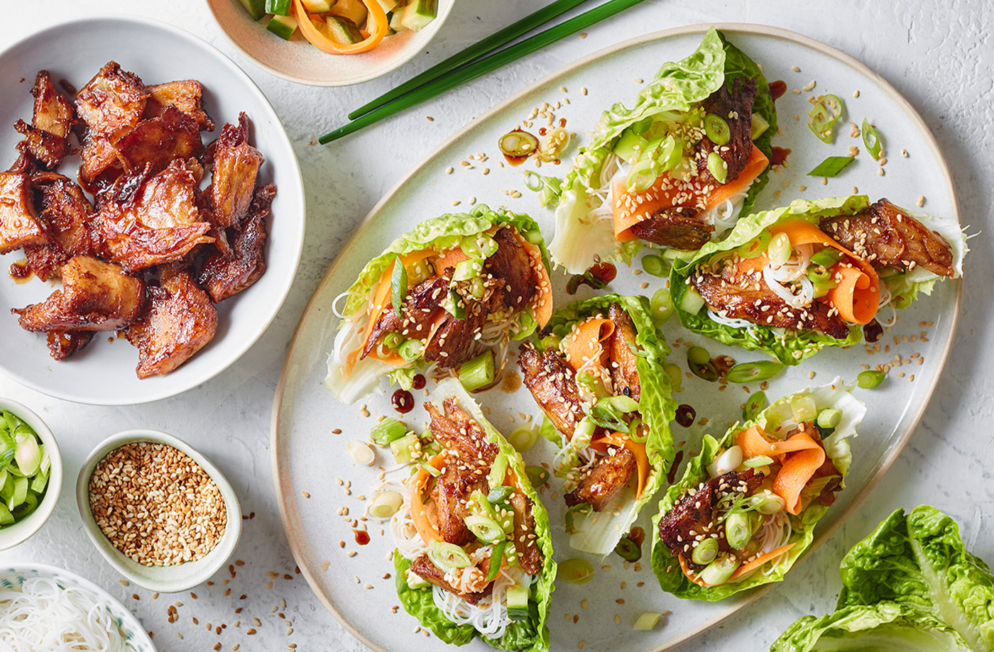 Teriyaki-style vegan 'chicken' lettuce cups recipe
