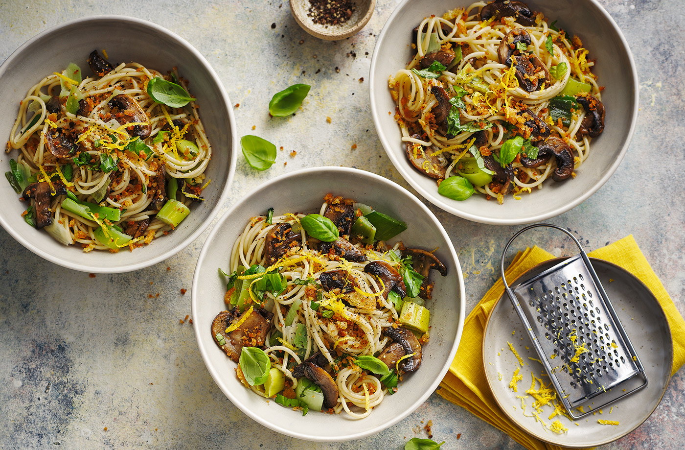 Mushroom and leek spaghetti recipe