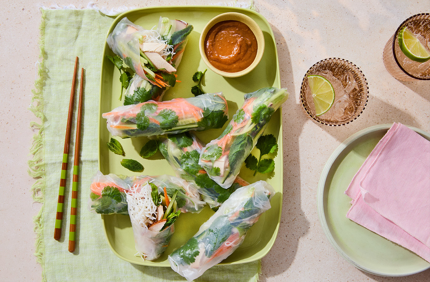 No-cook turkey summer rolls recipe