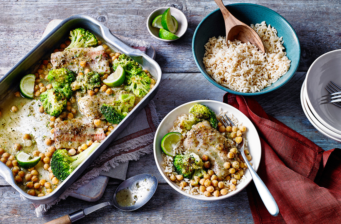 One-tray Thai green fish curry recipe