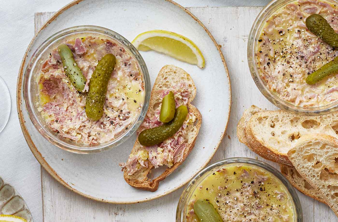 Ham hock pâté pots recipe