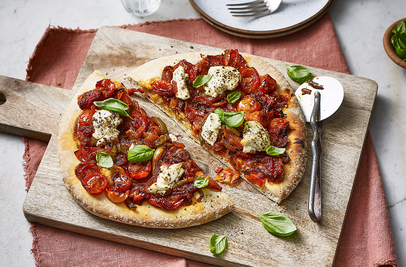 Peperonata pizzas recipe