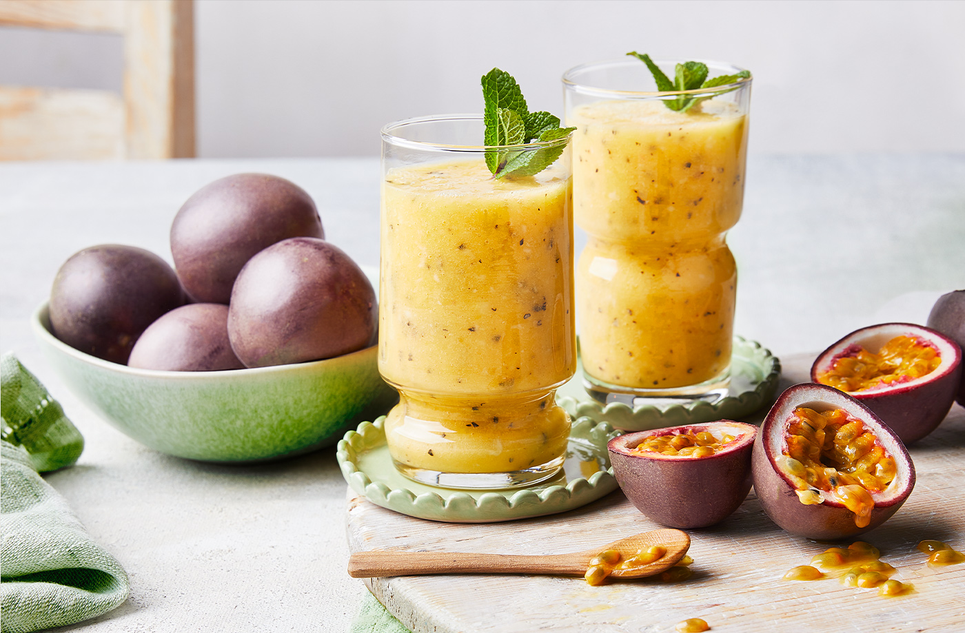 Passion fruit, mango and cardamom smoothie recipe