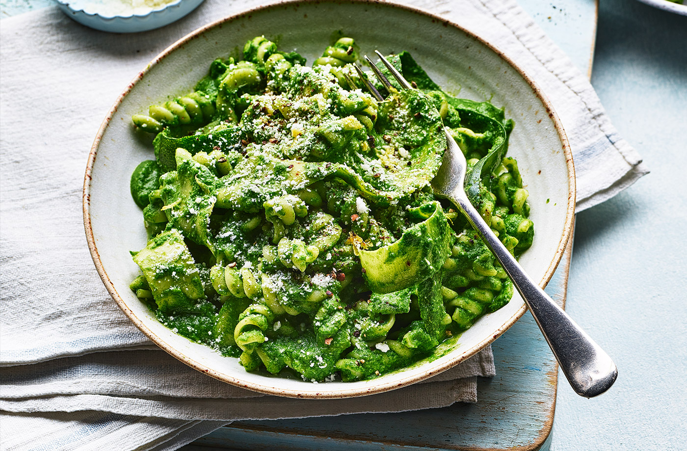Pea and courgette fusilli recipe