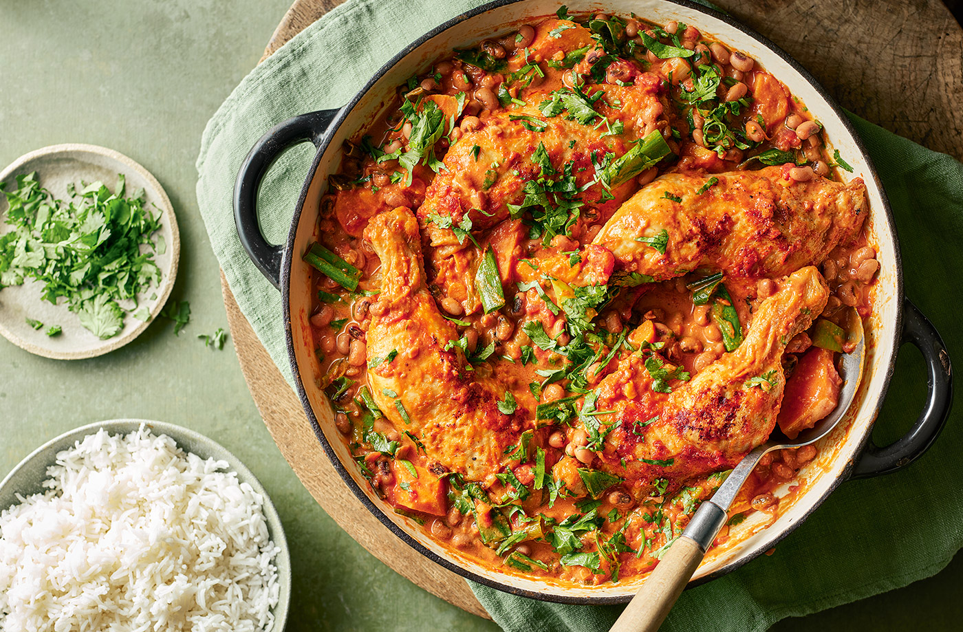 Peanutty chicken and sweet potato stew recipe