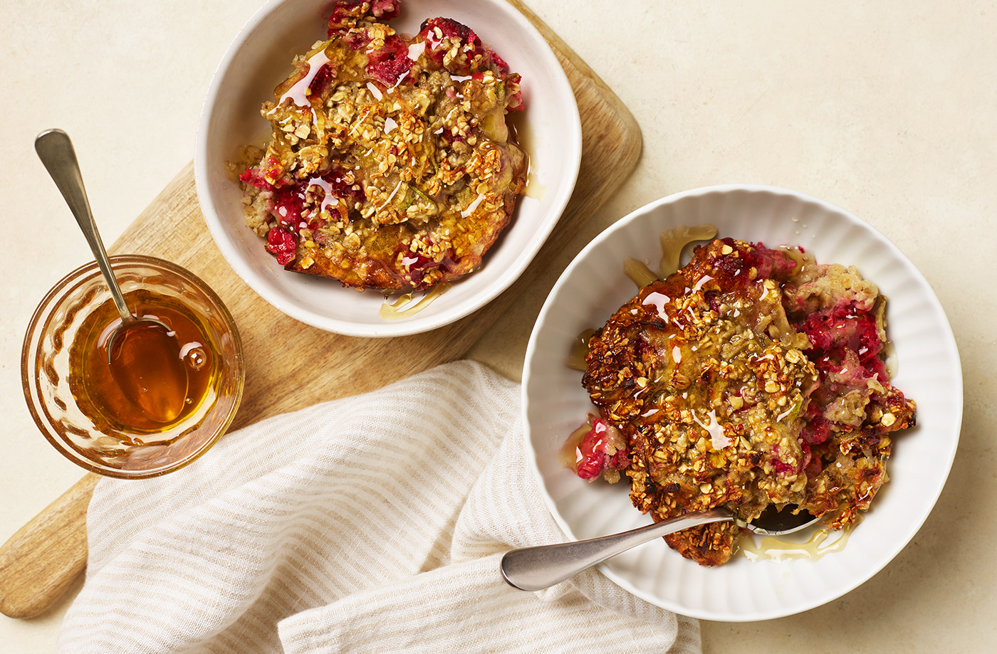 Pear and raspberry baked oats recipe