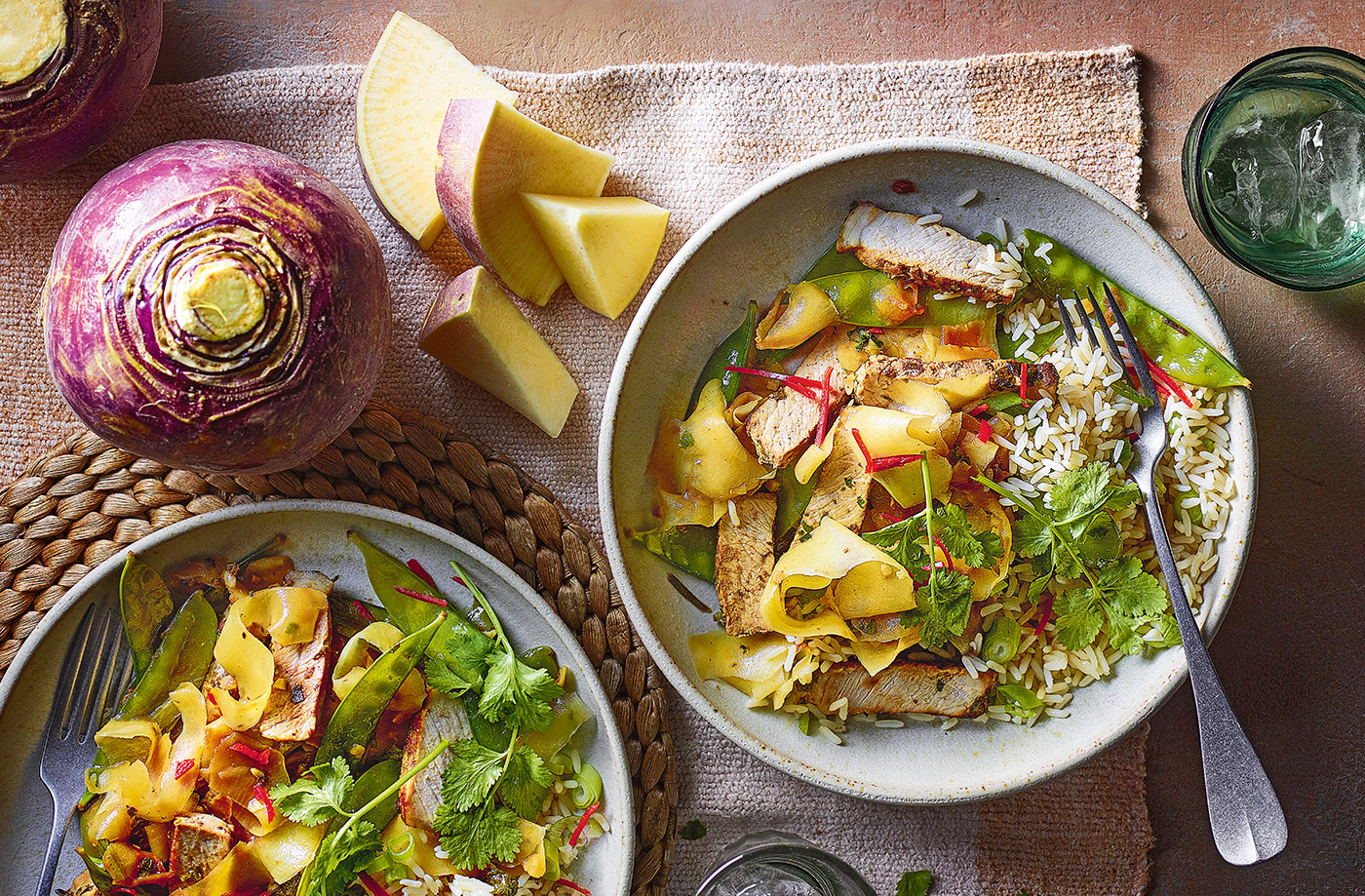 Pork and swede stir fry recipe