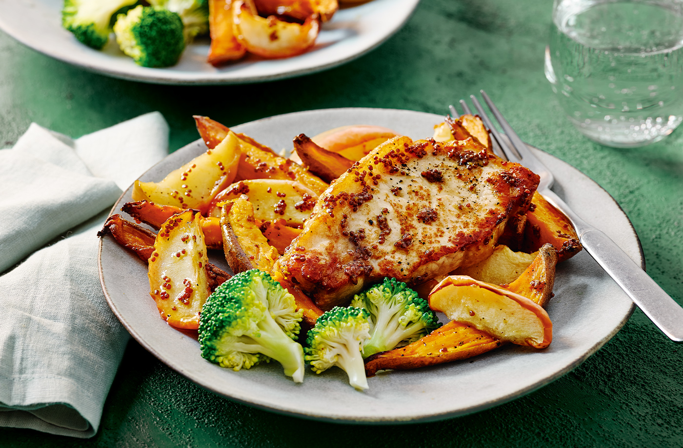 Pork with apple and sweet potato recipe