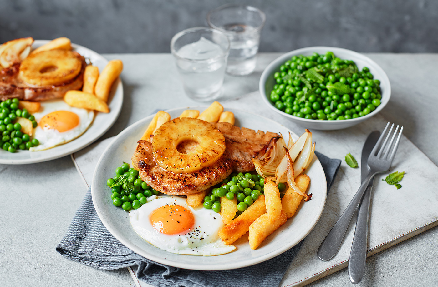 Pork, egg and chips recipe