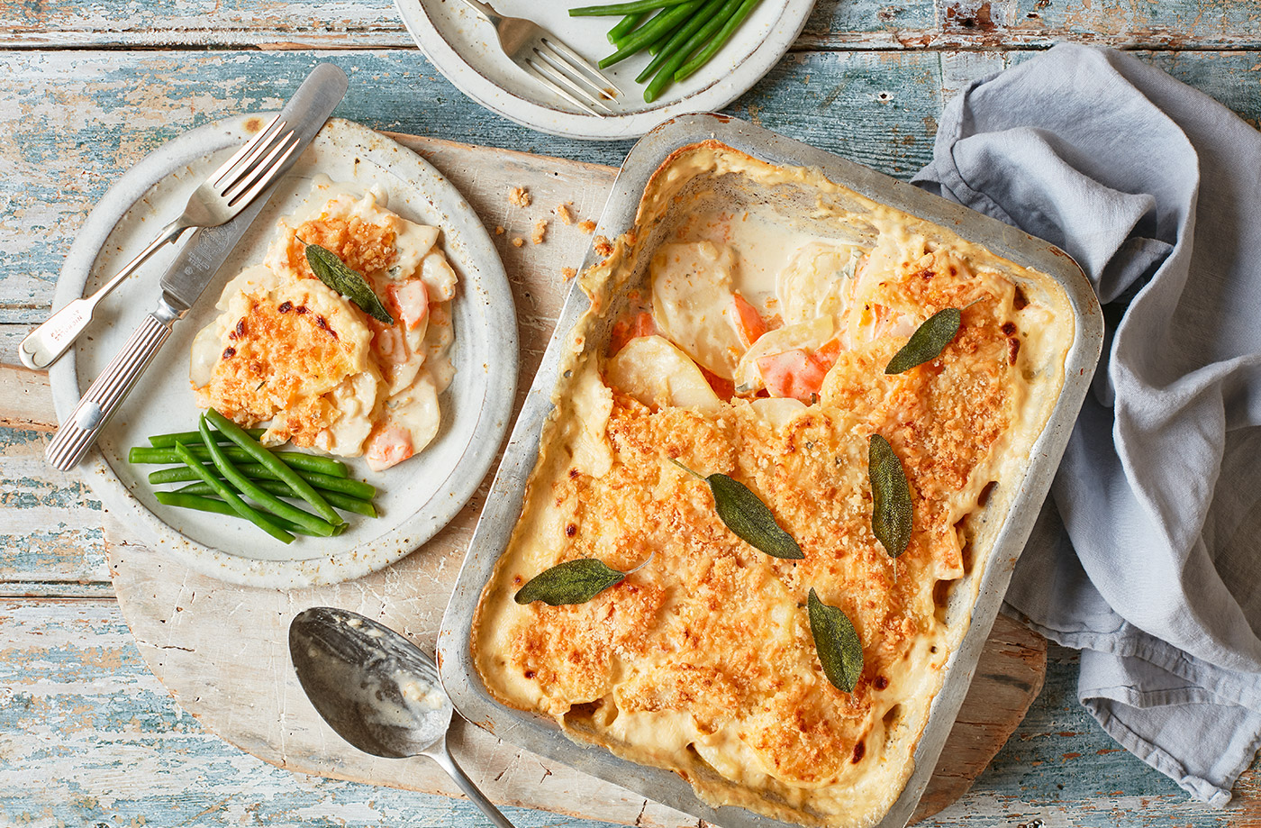 Potato and butternut squash gratin recipe