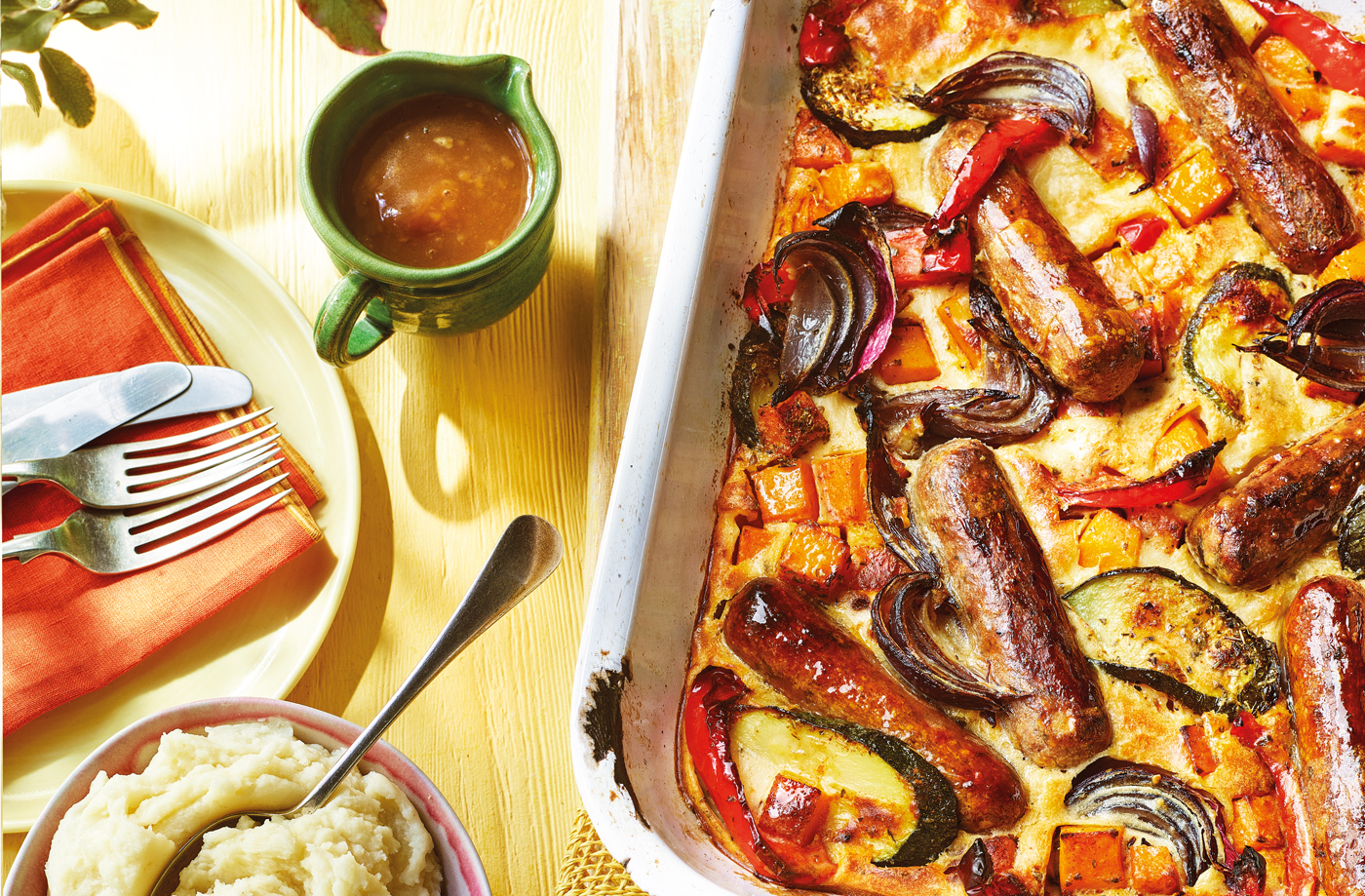 Rainbow veggie toad-in-the-hole recipe