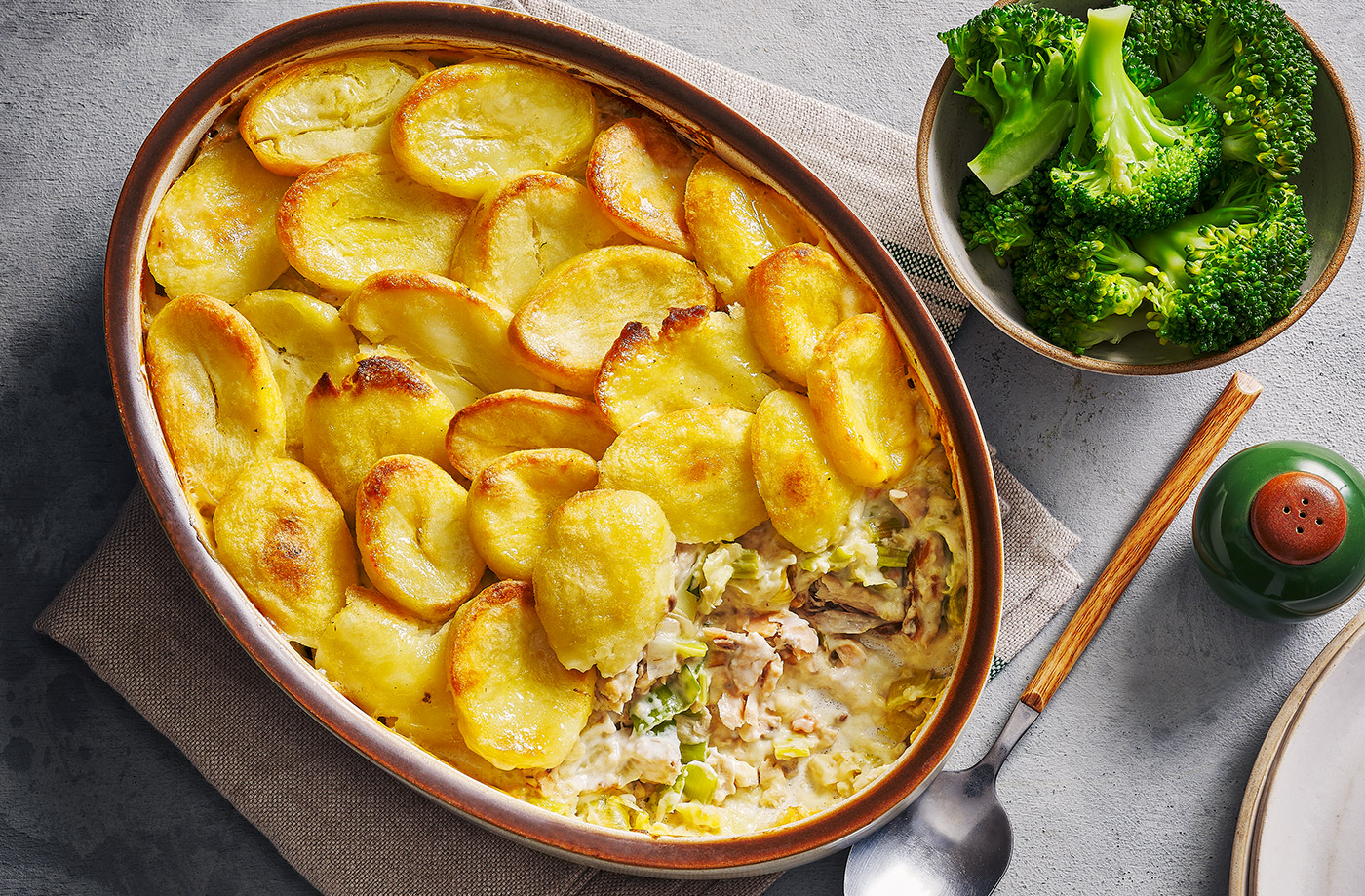 Roast potato-topped fish pie recipe