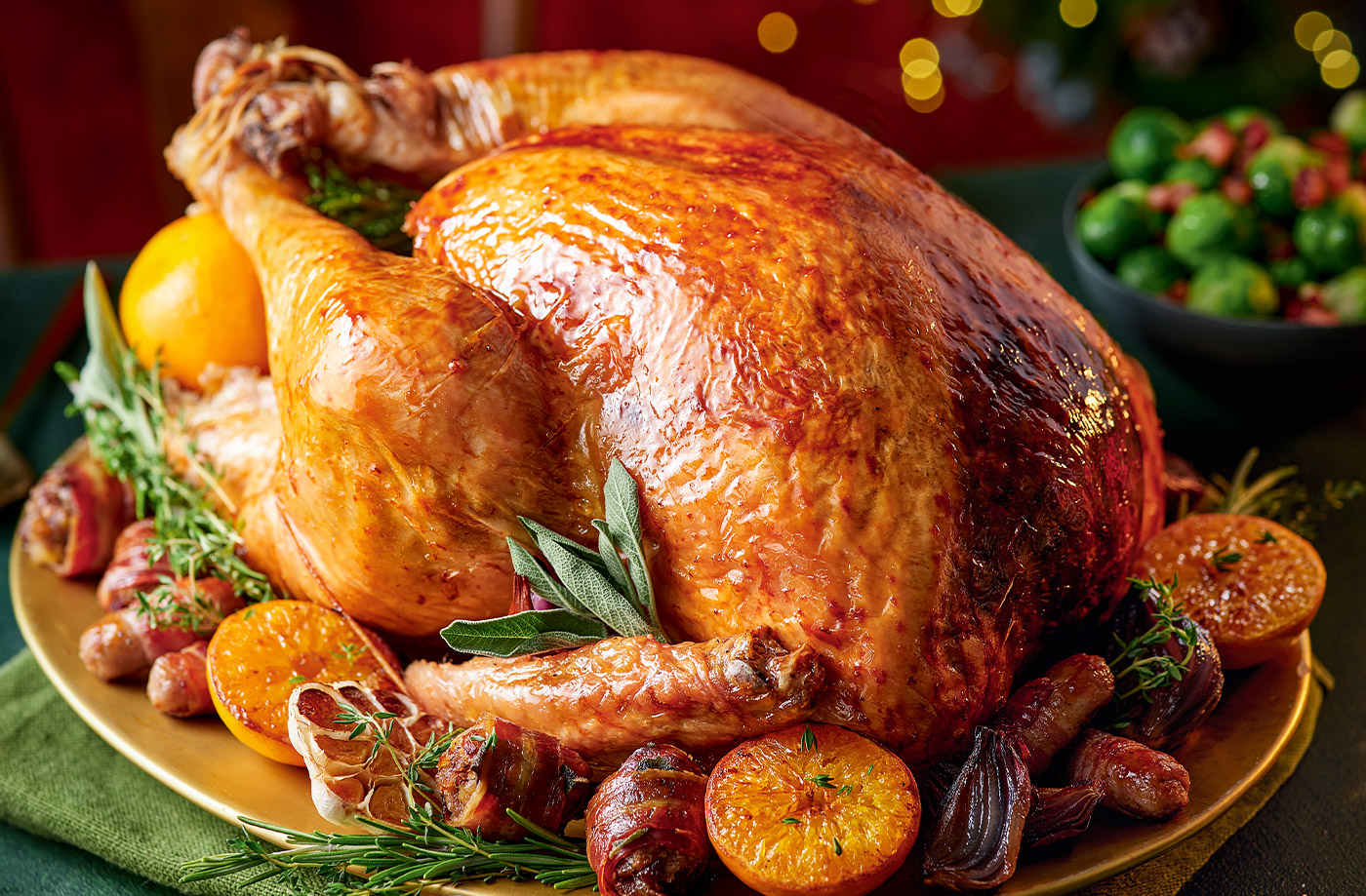 Roast turkey with stuffing and gravy recipe