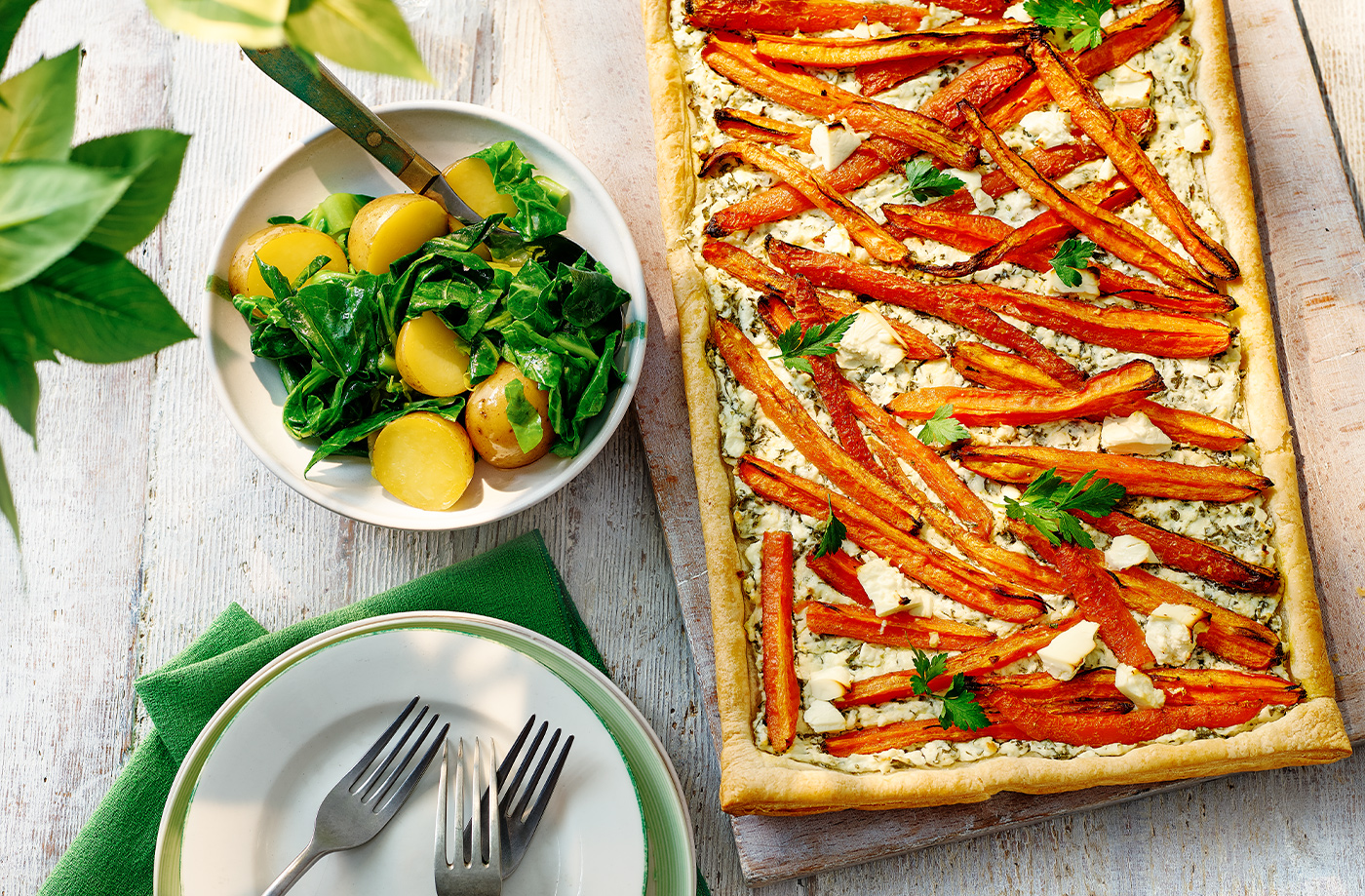 Roasted carrot and cheese tart recipe
