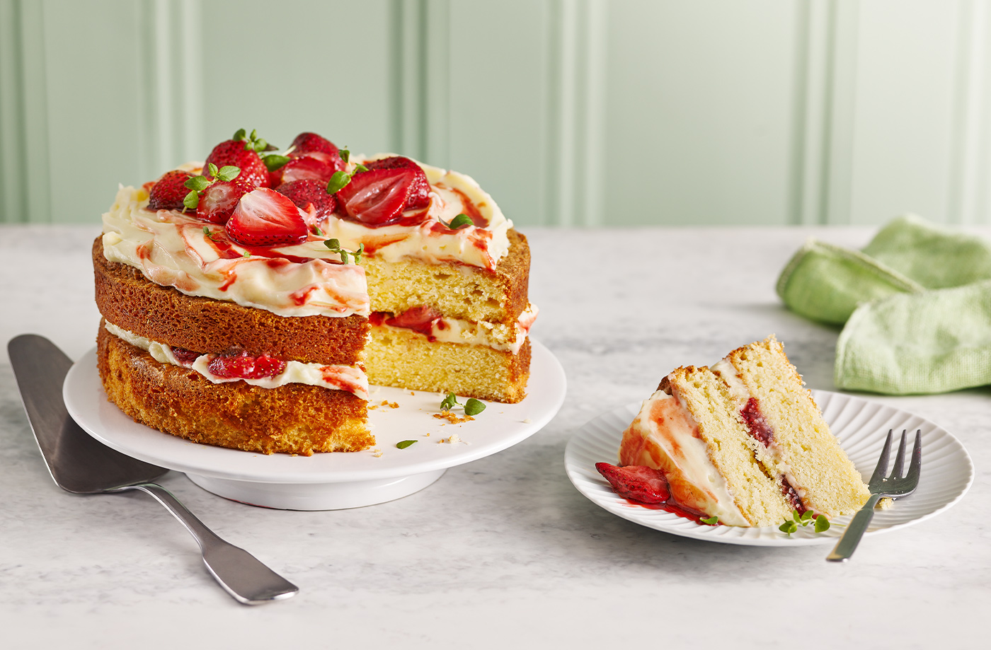 Roasted strawberry and elderflower cake recipe