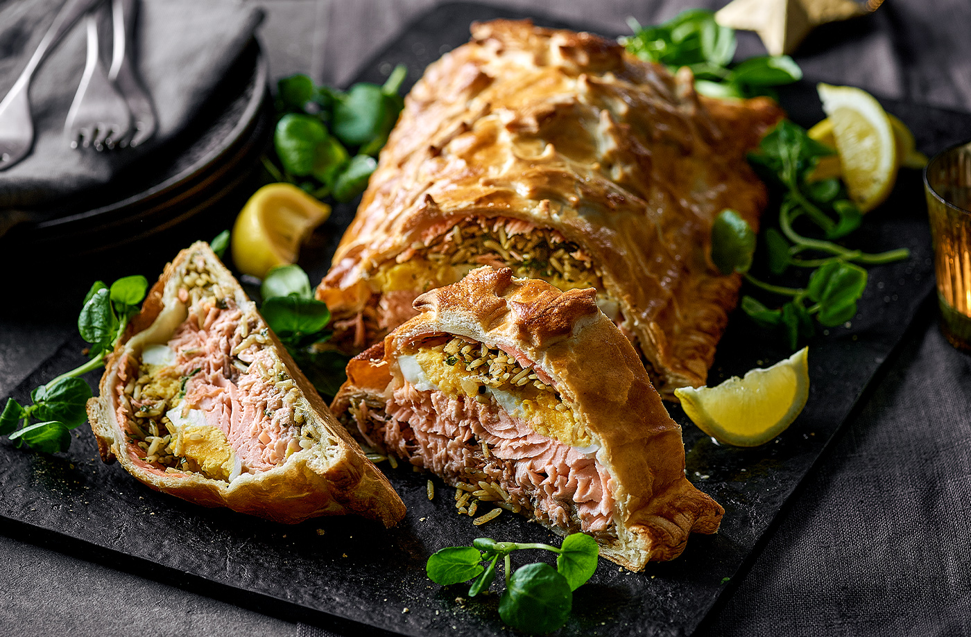 Salmon kedgeree pie recipe