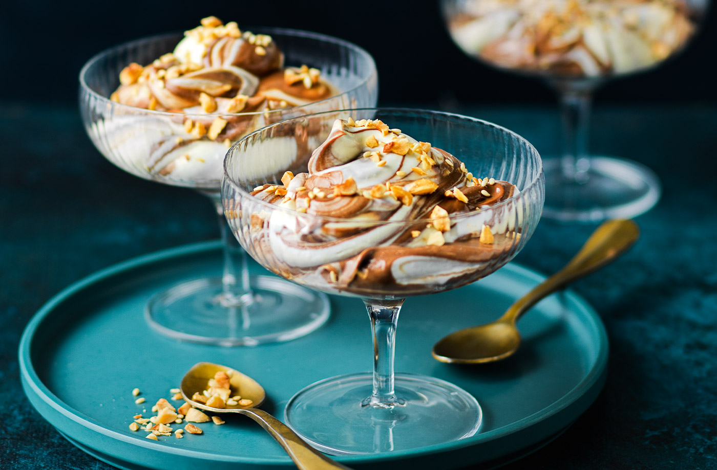 Salted chocolate and tahini sharing mousses recipe
