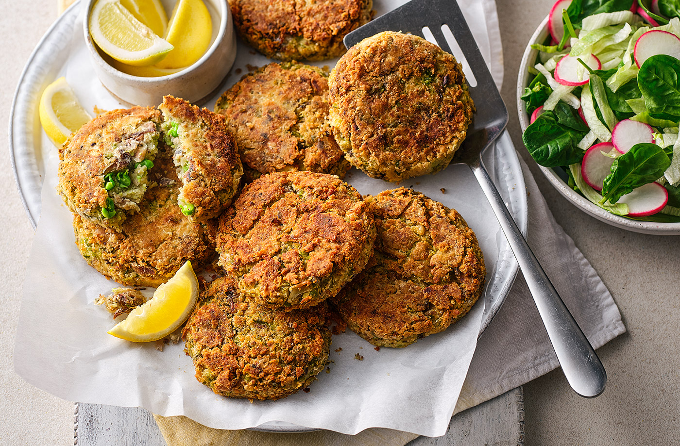 Sardine, spring onion and butter bean fishcakes recipe