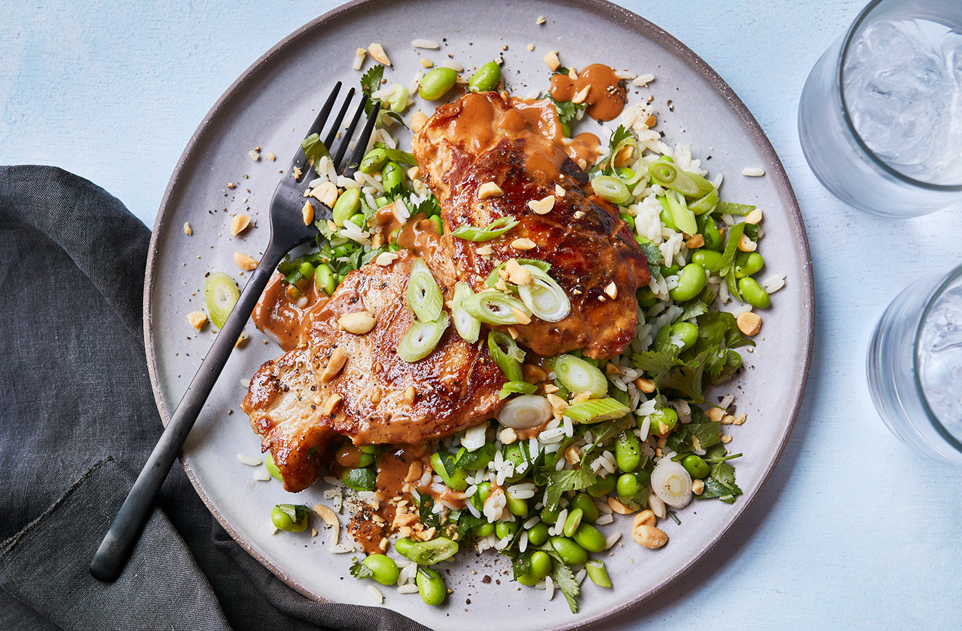Satay pork chops recipe