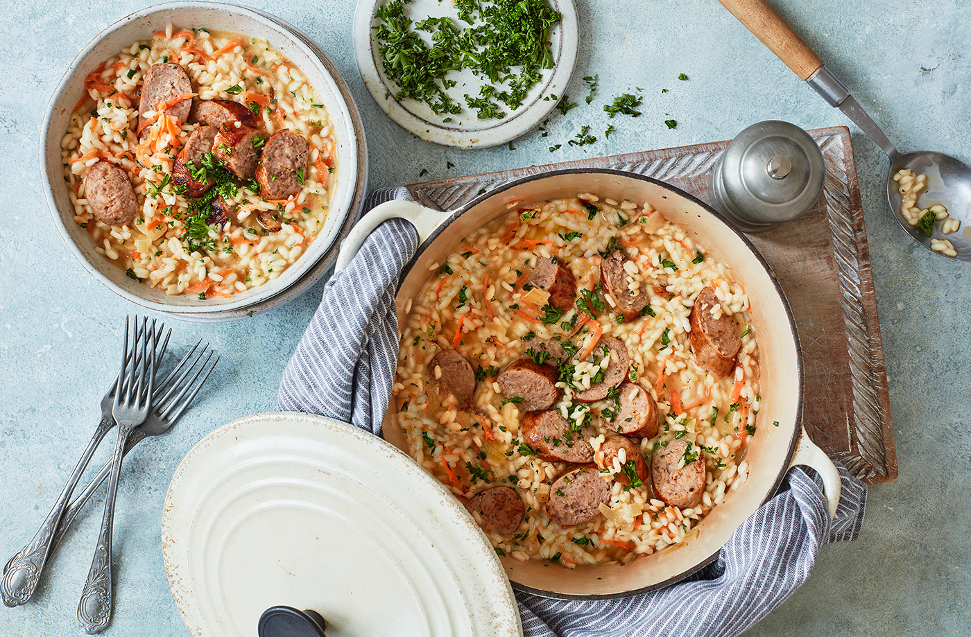 Carrot and sausage risotto recipe