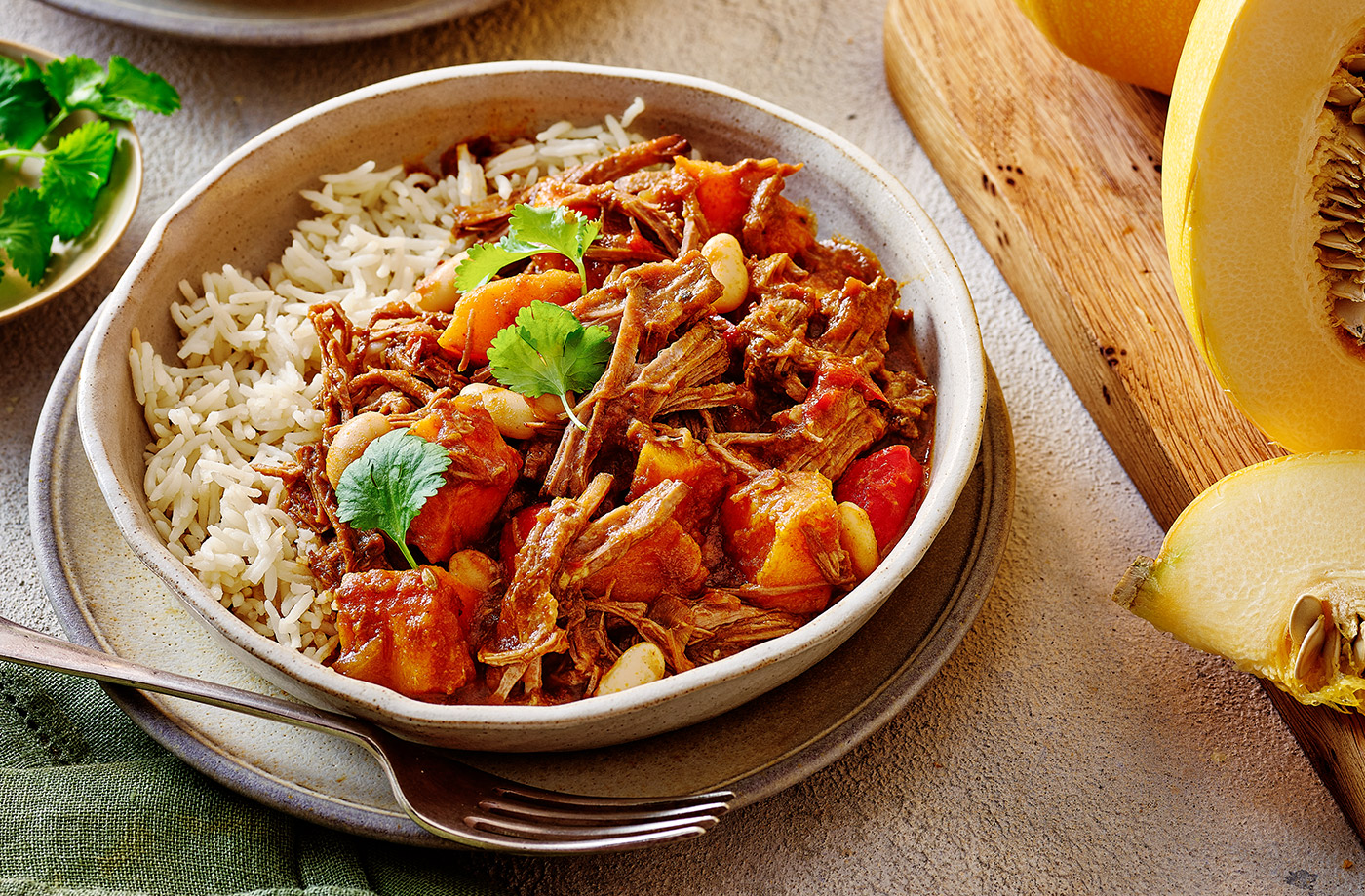Slow-cooker pumpkin and beef brisket chilli recipe
