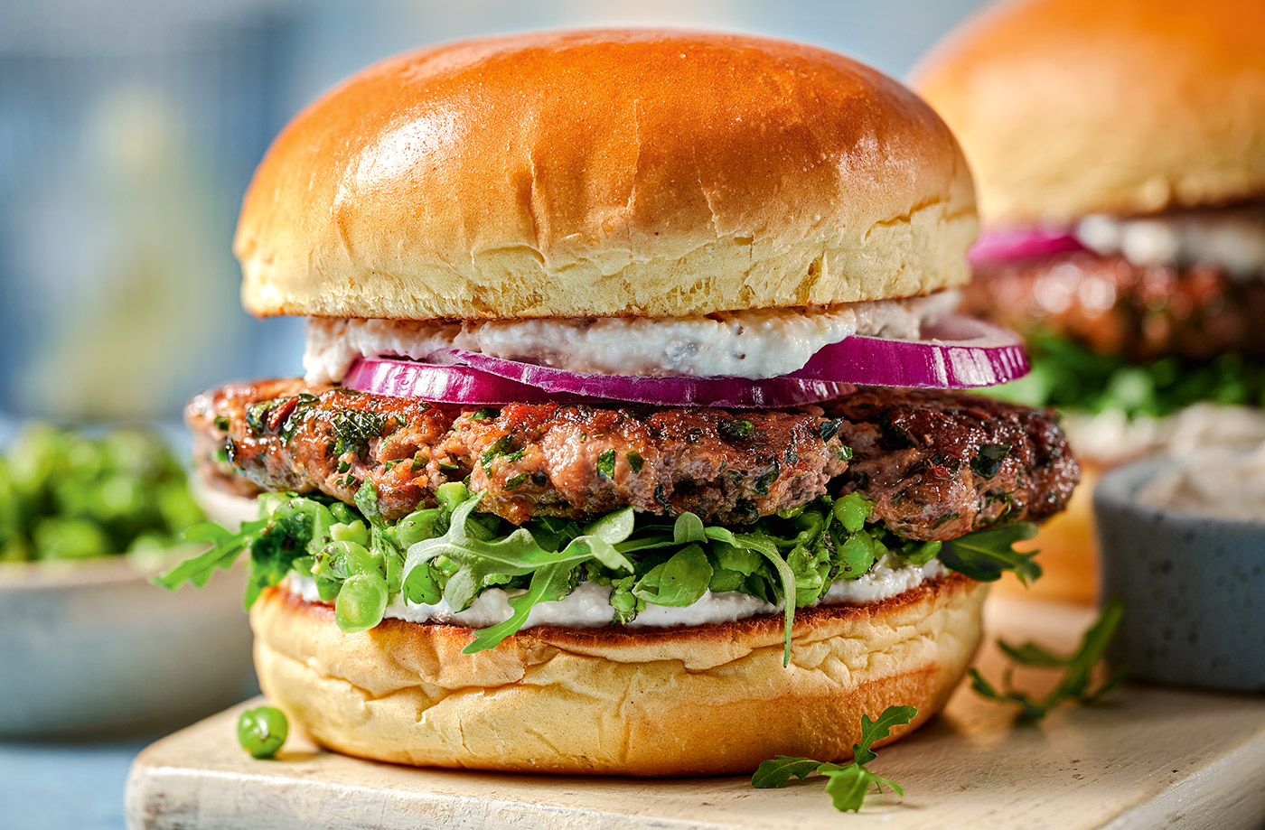 Smashed lamb burgers recipe