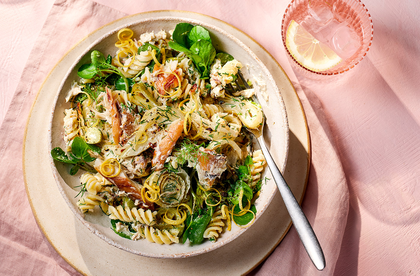 Smoked mackerel and roasted fennel pasta salad recipe