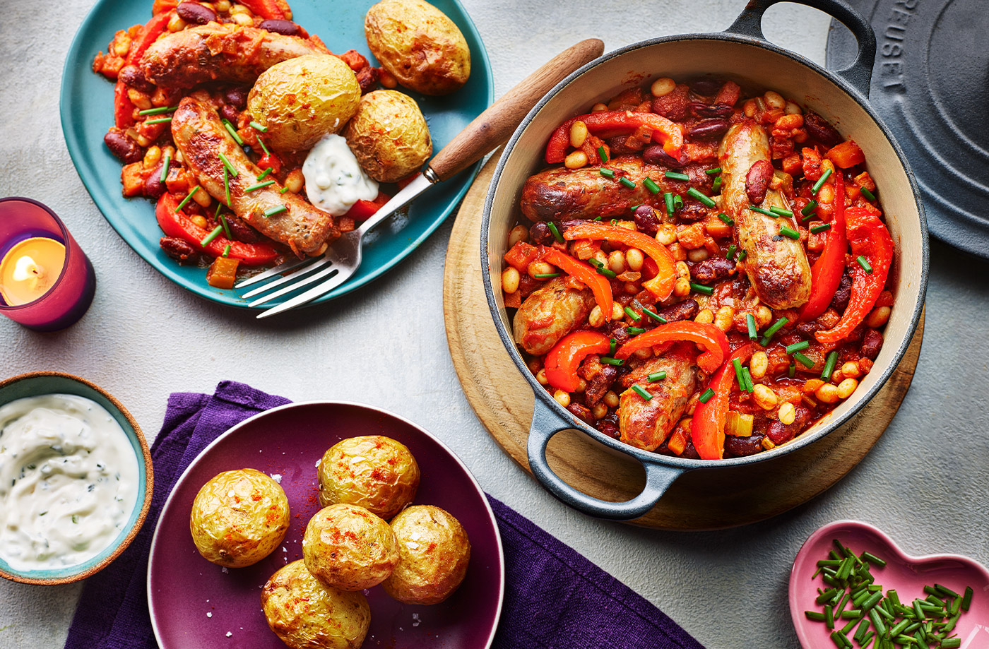Smoky bangers and beans recipe