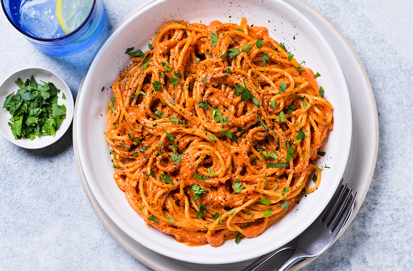 Spaghetti with romesco sauce recipe