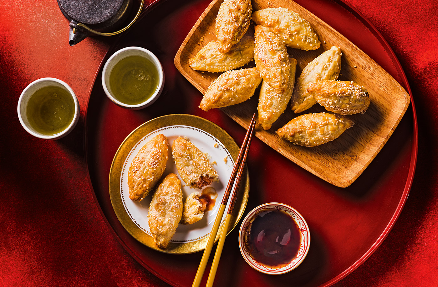 Spicy hoisin chicken baked dumplings recipe