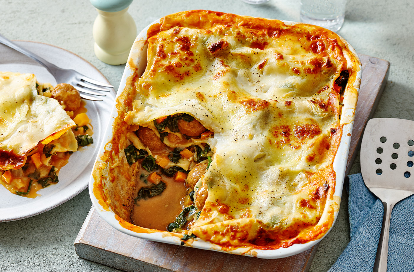 Spinach and meatball lasagne recipe