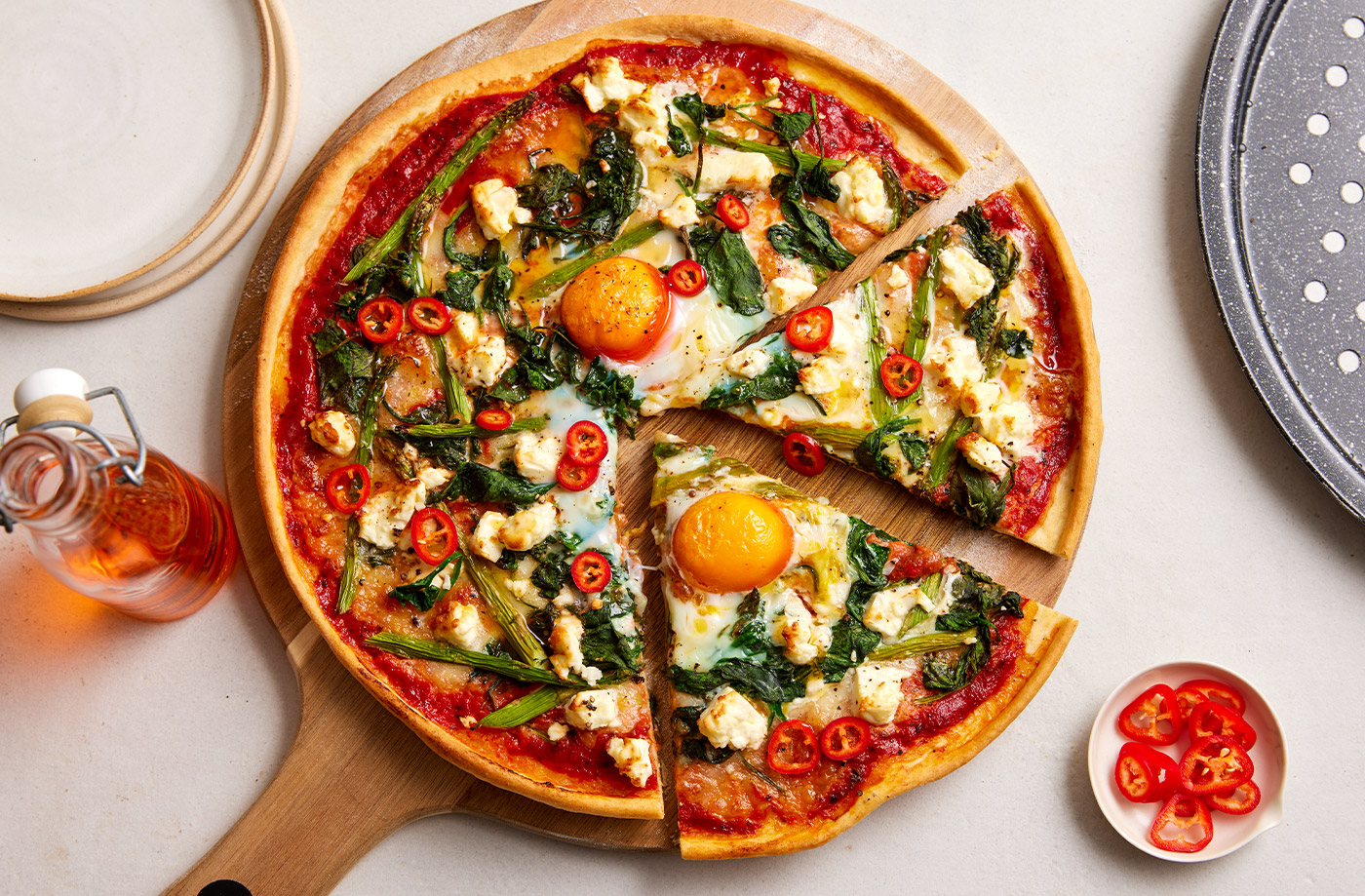 Spring Florentine pizza recipe