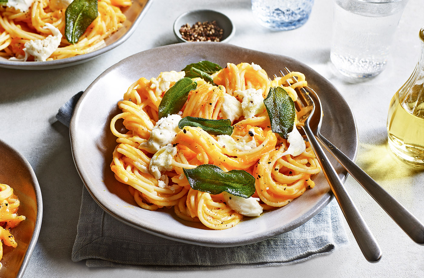 Squash, sage and mozzarella pasta recipe
