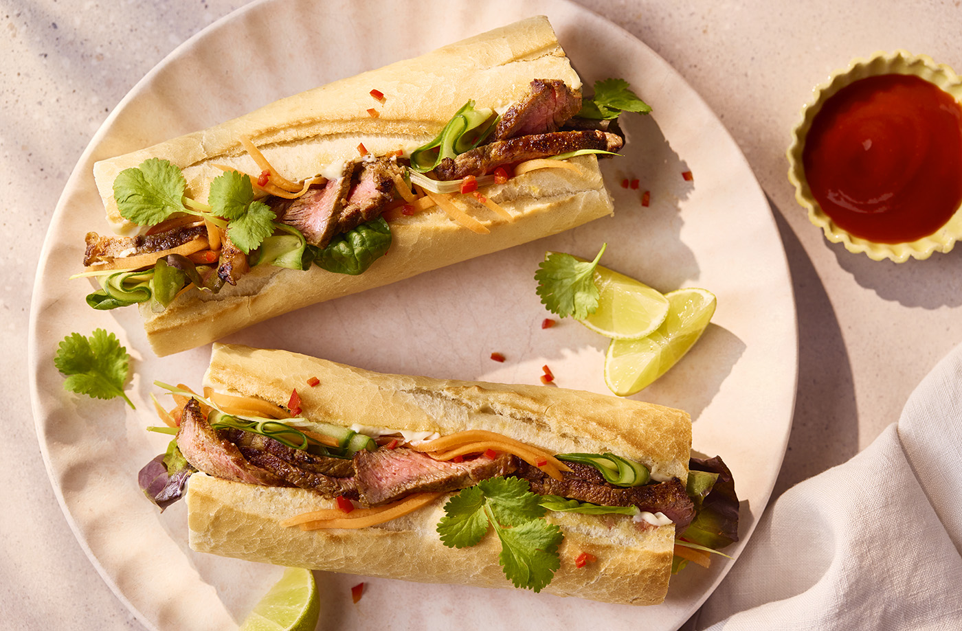 Vietnamese-style steak sandwich recipe