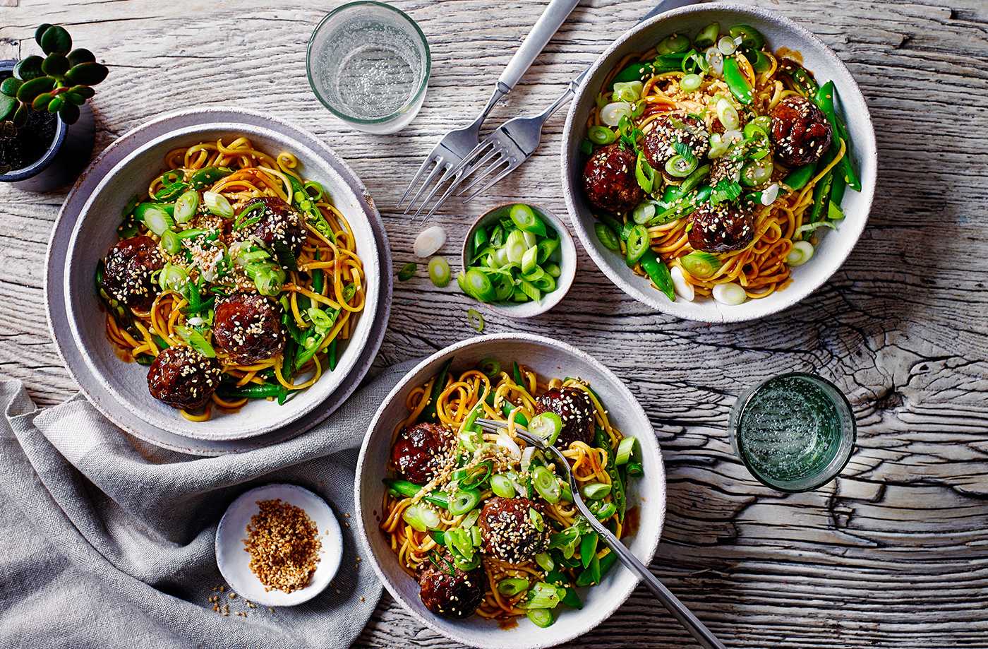 Sticky hoisin meatball traybake  recipe