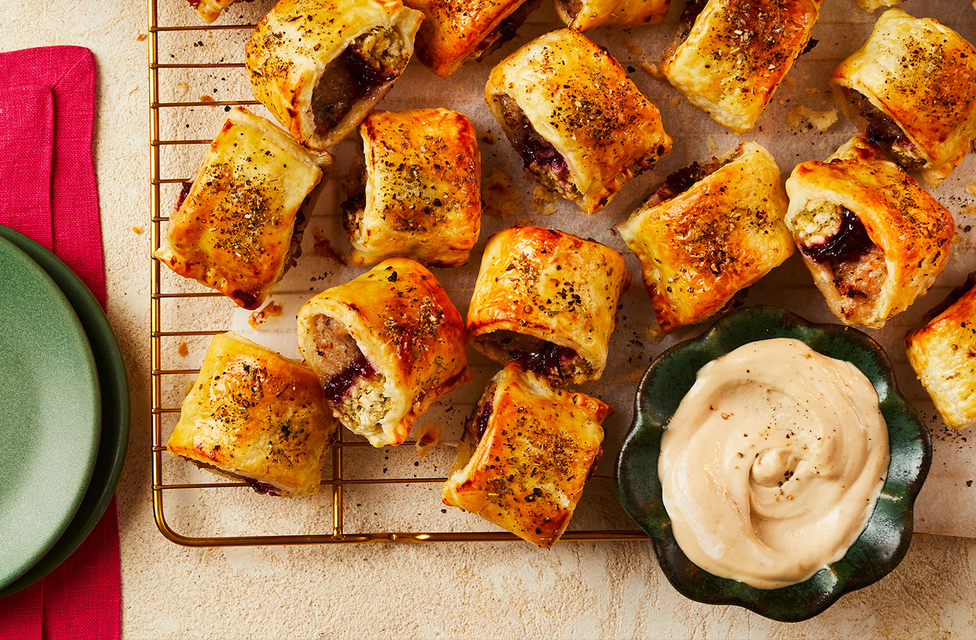 Air-fryer stuffing sausage rolls recipe