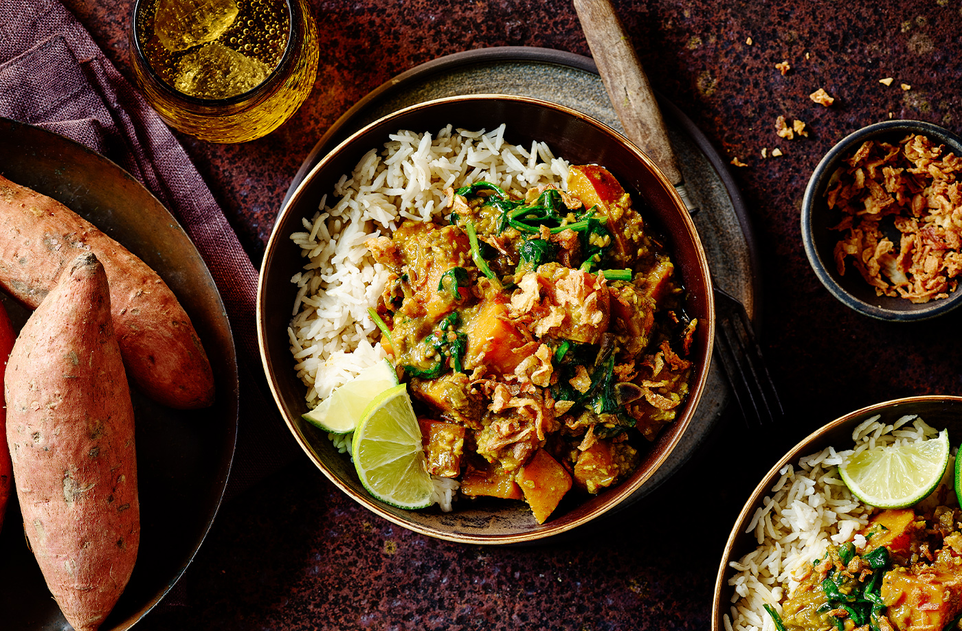 Sweet potato and spinach curry recipe
