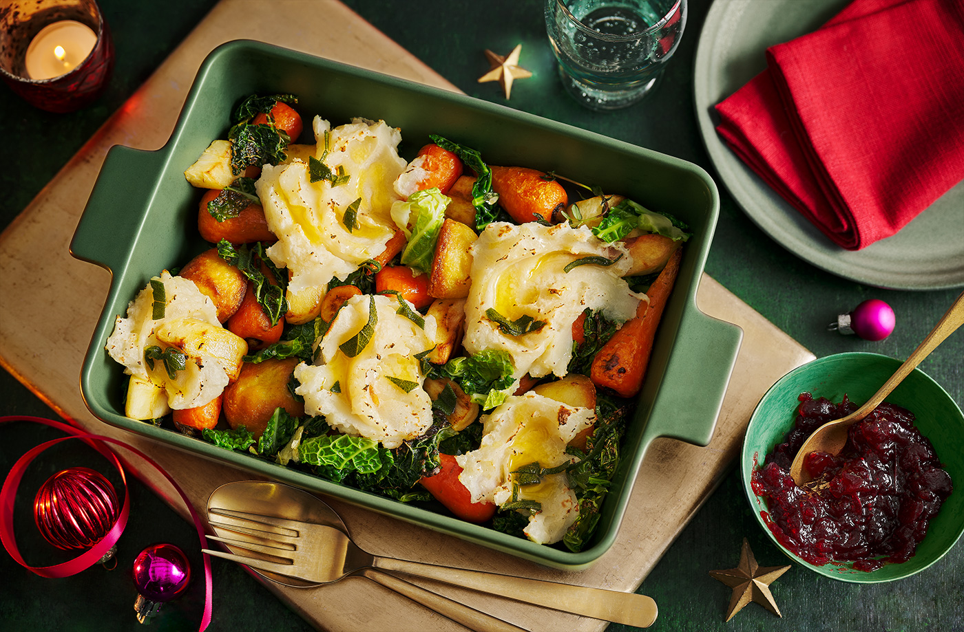 Boxing Day bubble and squeak traybake recipe