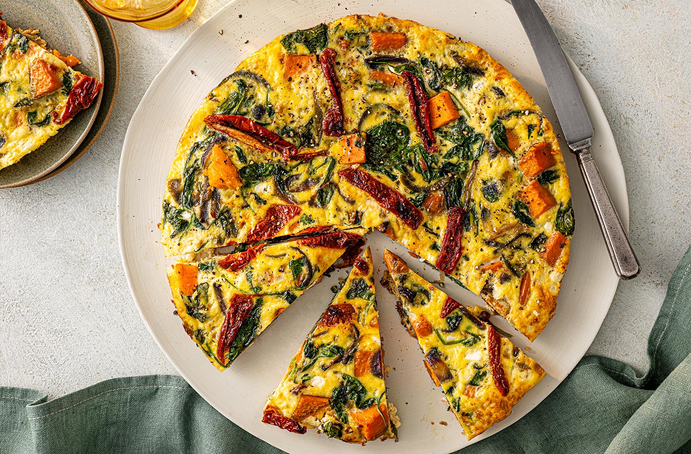 Spinach and sweet potato cottage cheese frittata bites recipe