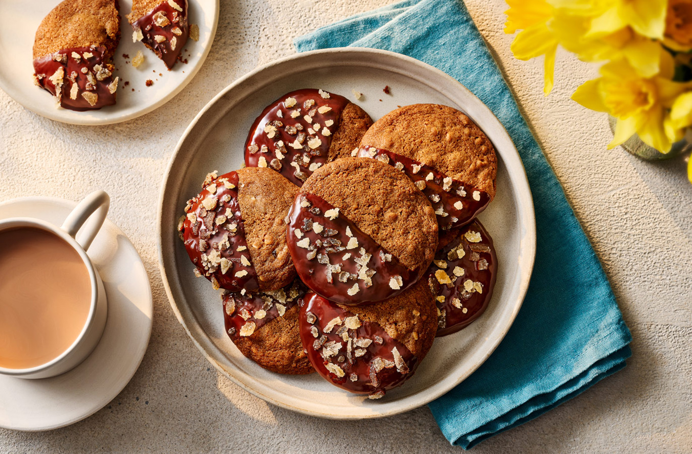 Chocolate-dipped ginger nuts recipe