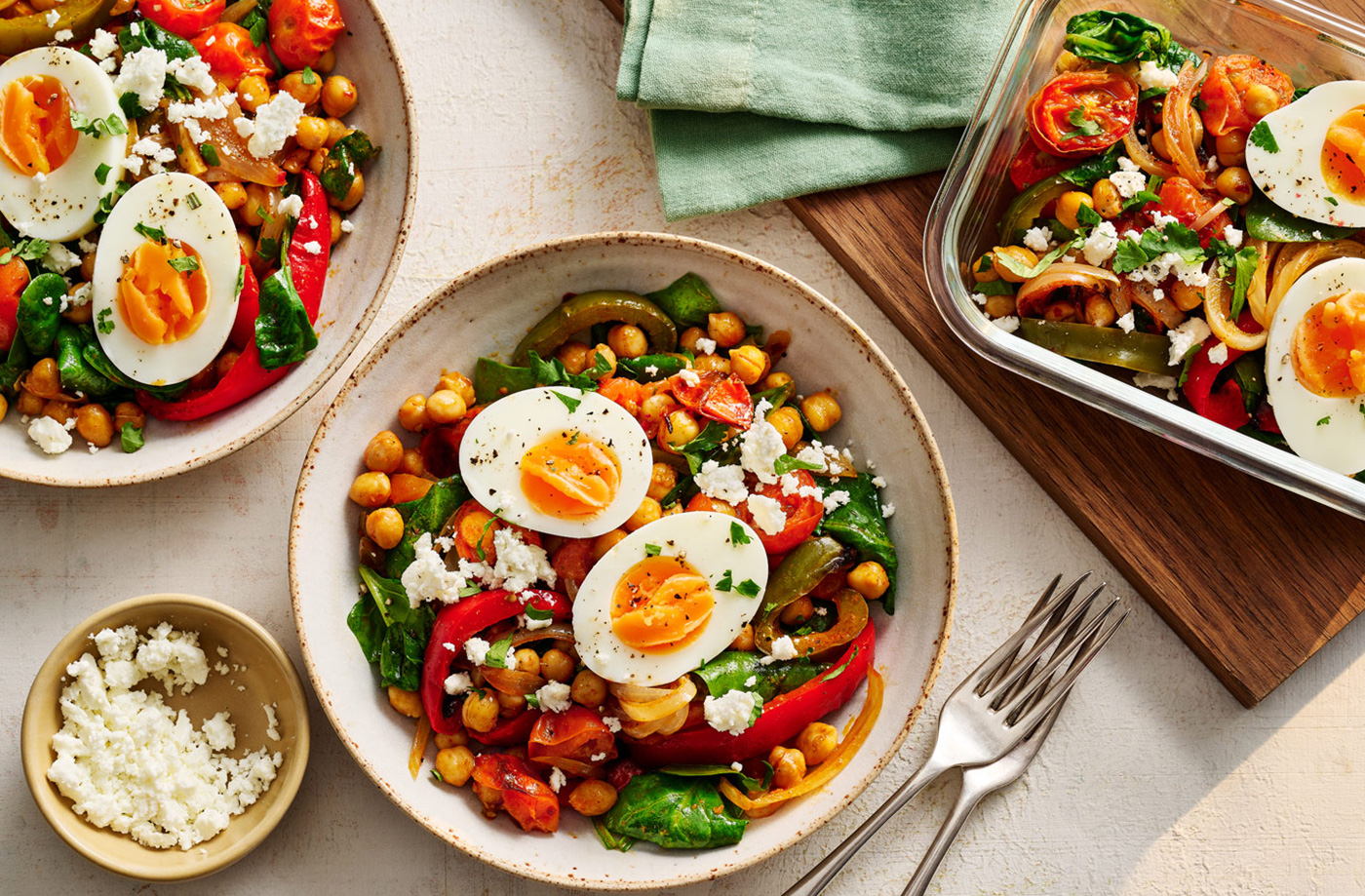Shakshuka-style batch egg pots recipe
