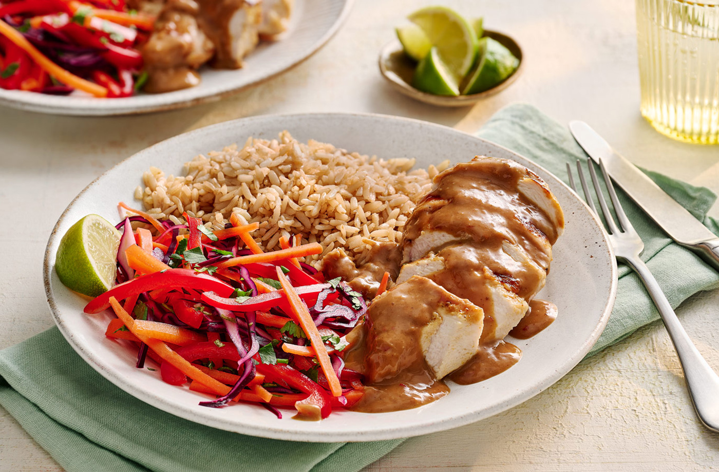 Air-fryer chicken satay bowls recipe
